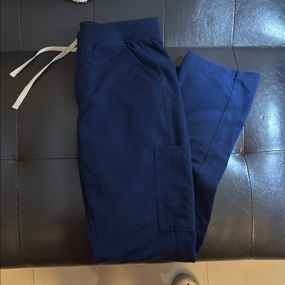 Figs Blue Cargo Pants with Elastic Waistband